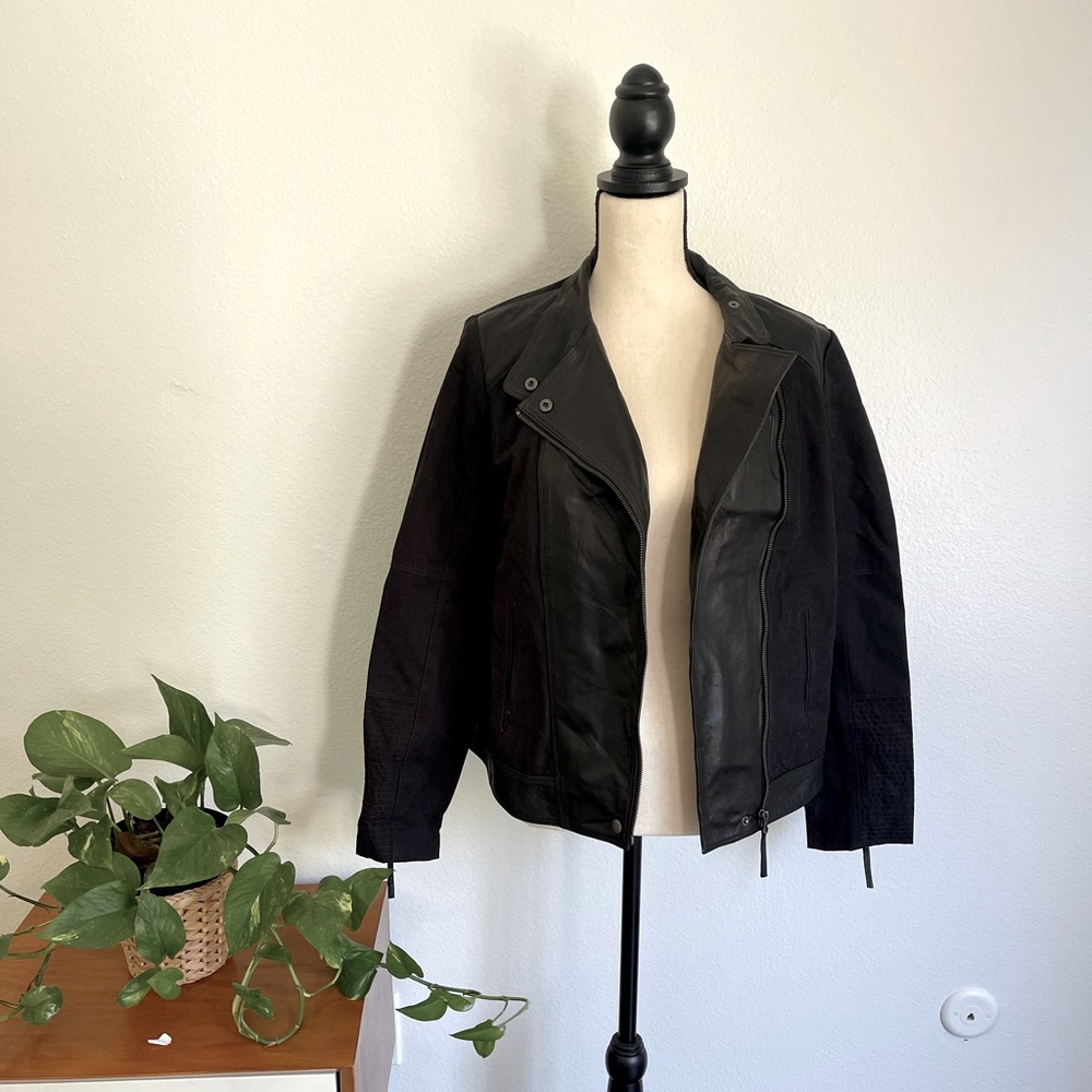 Black Canvas & Leather Jacket